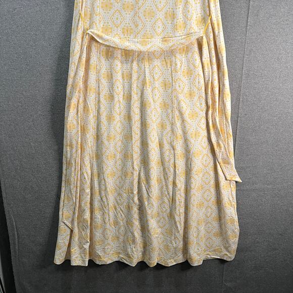 Cuddl Duds Petite Flexwear Paneled Maxi Dress Yellow Eyelet, Petite Small - Picture 10 of 11